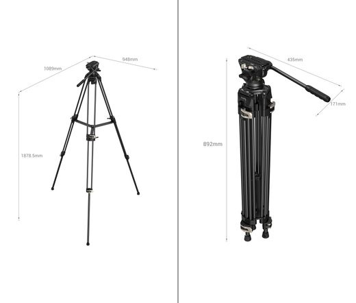 SMALLRIG Heavy-Duty Fluid Head Tripod AD-01 3751