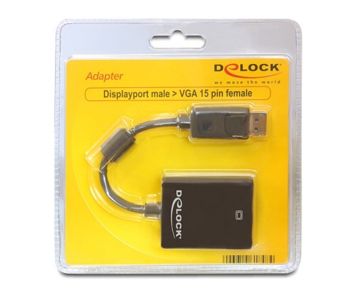 DELOCK Adapter Displayport male -> VGA 15pin female (61848)