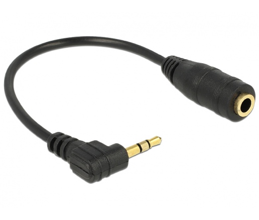 DELOCK Cable Audio Stereo 2.5 mm male angled > 3.5 mm female 3 pin 14cm (65397)