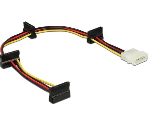 Delock Molex-tápkábel 4 tus csatlakozódugóval > 4 x 15 tus SATA-csatlakozóhüvely, 40 cm