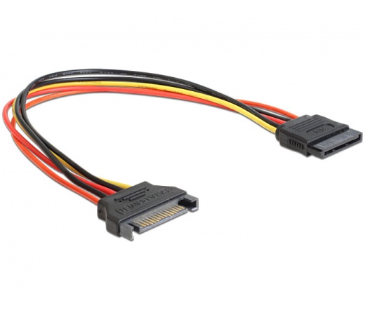 DELOCK Cable Power SATA 15 Pin male > SATA 15 Pin female extension 30cm (60131)