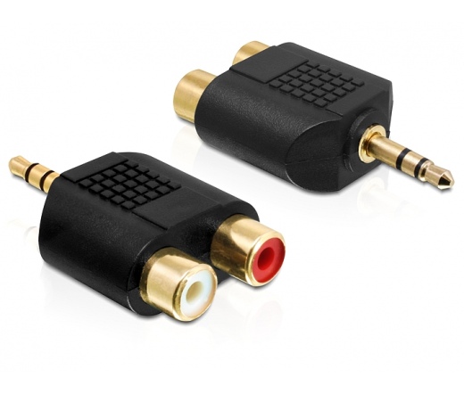 DELOCK Adapter Audio Stereo jack 3.5 mm 3 pin male > 2 x RCA female (65365)