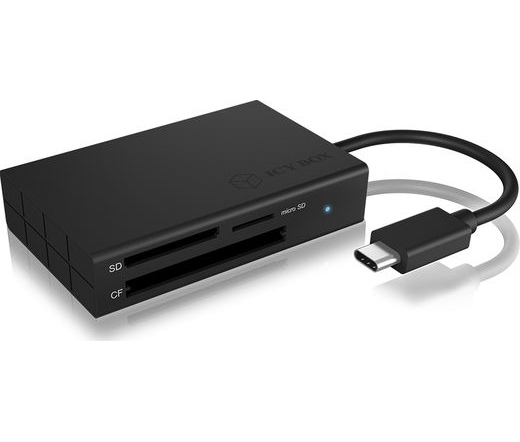 IcyBox External multi card reader USB 3.0 Type-C, CF, SD, microSD