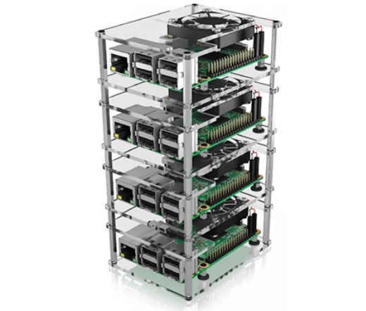 ICY BOX 4bay stackable cluster case for Raspberry Pi® 2, 3 and 4