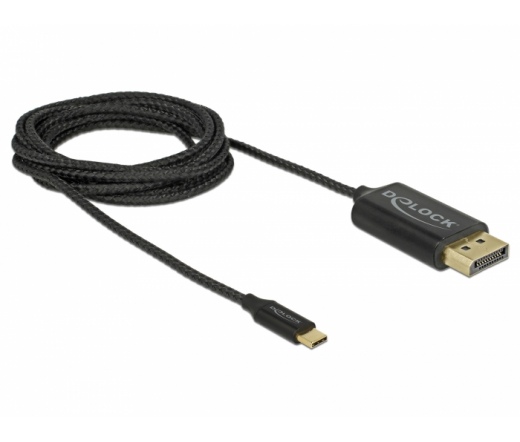 DELOCK USB Type-C koax kábel DisplayPort-hoz (DP Alt Mode) 4K 60 Hz 2 m (83710)