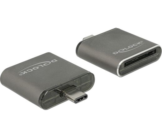 Delock USB Type-C csatlakozóval ellátott SDHC / SDXC UHS-II / MMC egy nyílású kártyaolvasó (3 év)