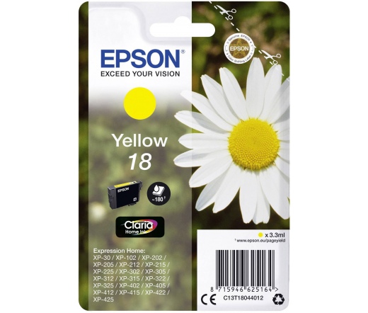 Patron Epson T1804 yellow | 3,3 ml | XP-102/202/205/302/305/402/405/405WH