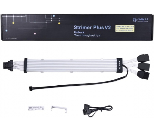 LIAN LI Strimer Plus V2 12VHPWR 12+4pin/3x8pin 8LED 335mm