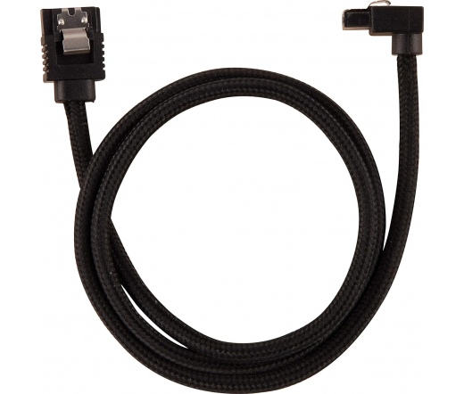 CORSAIR Premium Sleeved SATA 6Gbps 60cm 90° Connector Cable — Black