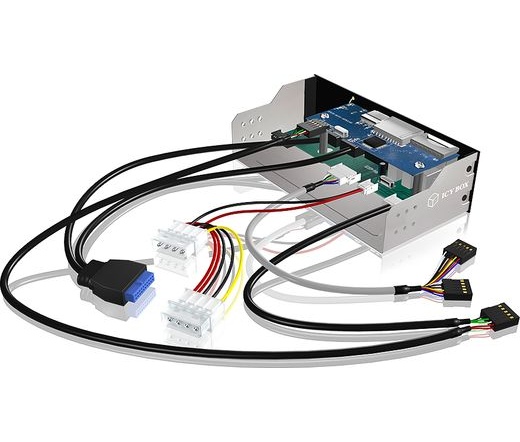 ELŐLAPI PANEL IcyBox IB-863A-B 5.25" 6xCard Reader, 4xUSB3.0