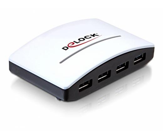 DELOCK USB 3.0 HUB 4 portos, külső táppal (61762)