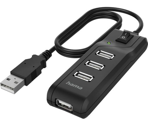 HAMA FIC 4 portos USB 2.0 hub kapcsolóval