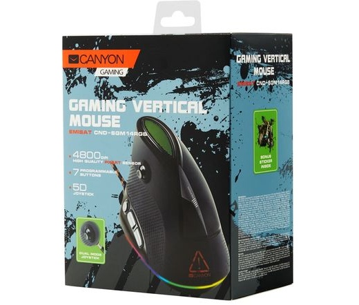 CANYON CND-SGM14RGB Emisat Vertical Gaming Mouse Black