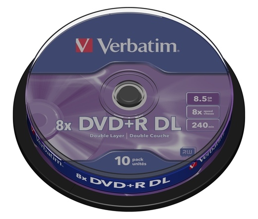 DVD+R VERBATIM 8,5GB 8X DOUBLE LAYER CAKE*10 43666