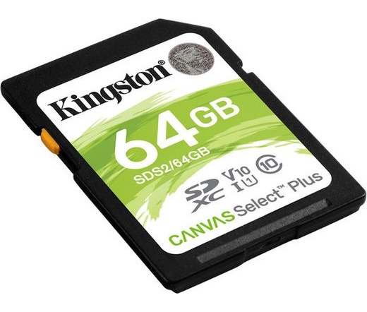 Card SDXC Kingston 64GB Canvas Select Plus 100R C10 UHS-I U1 V10