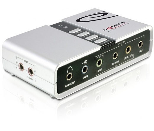 SOUND CARD DELOCK USB Sound Box 7.1 Fehér (61803)