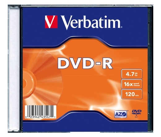 VERBATIM DVD-R 4,7GB 16X SLIM CASE*1  43547