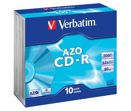 VERBATIM CD-R 700MB 52X Slim tok 10db/Csomag