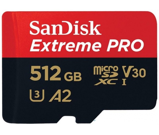 SANDISK Extreme Pro microSDXC 200/140MB/s A2 C10 V30 UHS-I U3 512GB