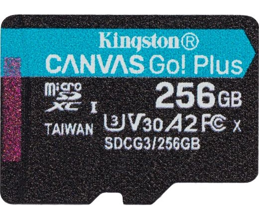 Card Micro SDXC Kingston 256GB Canvas Go Plus 170R A2 U3 V30 + Adapter