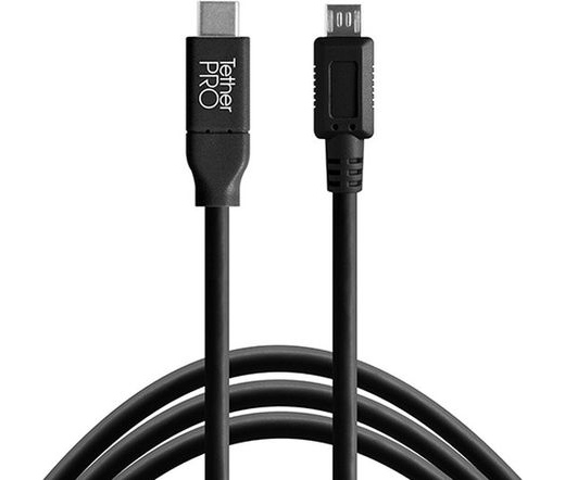 TetherPro USB-C to 2.0 Micro-B 5-Pin, (4.6m) BLK