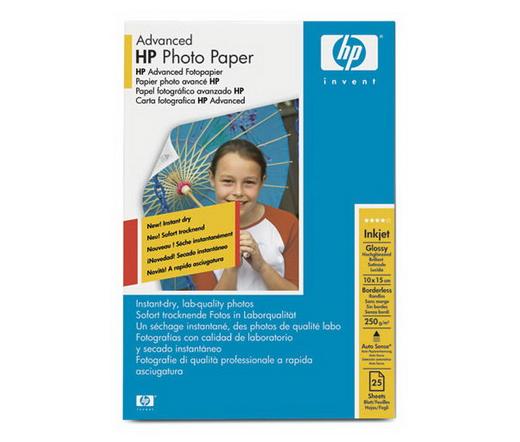 PHOTO PAPER HP ADVANCED GLOSSY 250G 10X15 BORDERLESS 25SH