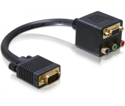 DELOCK Adapter VGA male to VGA + 3 x RCA female (65059)