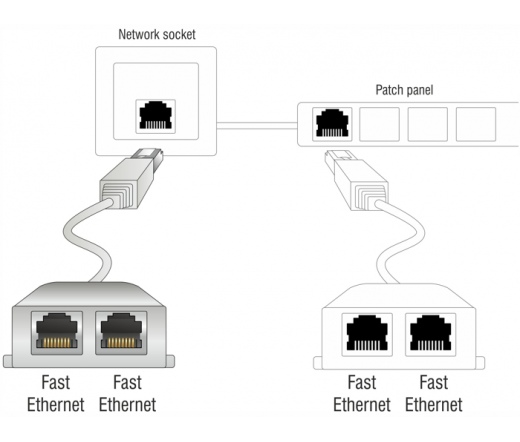 DELOCK RJ45 Port Doubler 1 x RJ45 plug -> 2 x RJ45 jacks (2 x Ethernet)