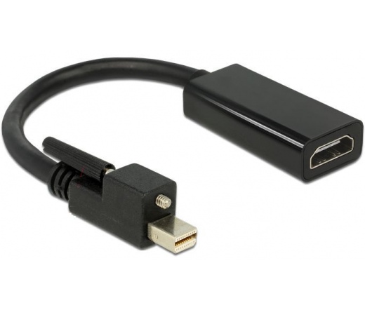 DELOCK Adapter mini Displayport 1.2-dugós csatl. csavarral > HDMI-csatl.hüvely 4K aktív adapter - Fekete (62640)