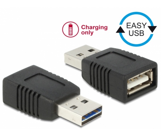 DELOCK Átalakító EASY-USB 2.0-A apa USB 2.0-A anya, csak töltéshez