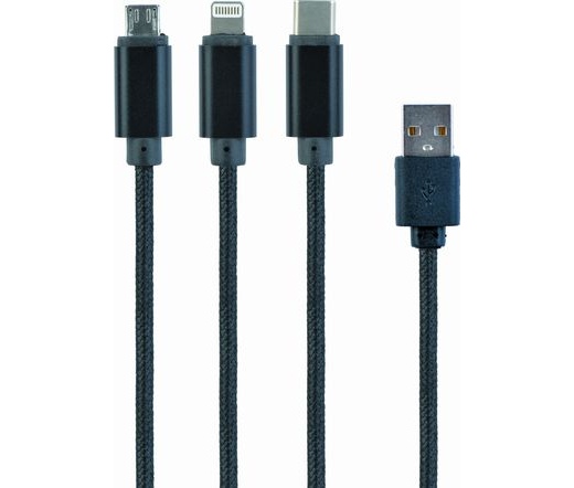 GEMBIRD USB 3-in-1 charging cable, 1 m, black