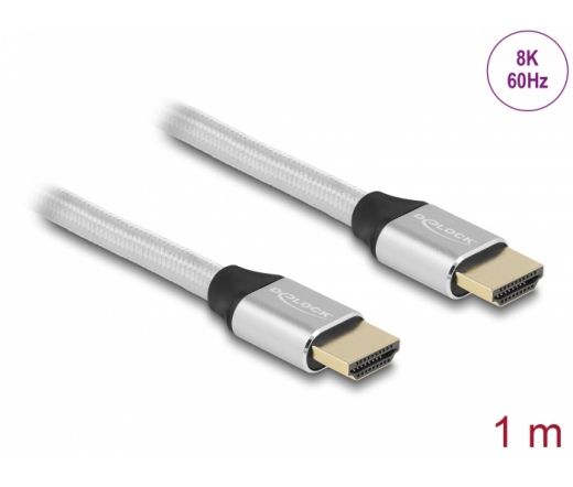 Delock Ultra nagy sebességű HDMI kábel 48 Gbps 8K 60 Hz ezüst 1 m tanúsítvánnyal