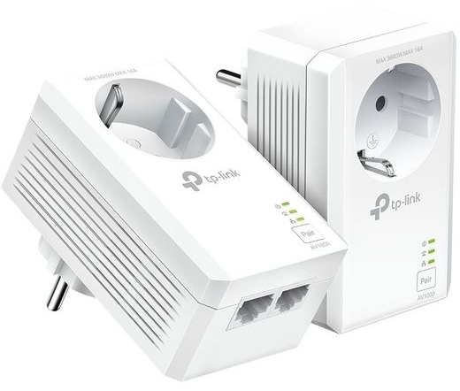 TP-LINK TL-PA7027P AV1000 2-Port Gigabit Passthrough Powerline Starter Kit