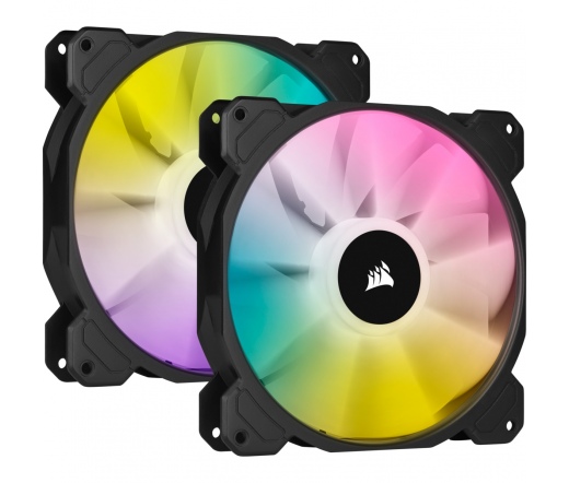 CORSAIR iCue SP140 RGB ELITE Performance 140mm PWM Dual Fan Kit with Lighting Node Core