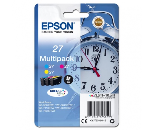 Patron Epson Alarm clock Multipack T2705 C/M/Y 3-colour 27 DURABrite | 10.8 ml