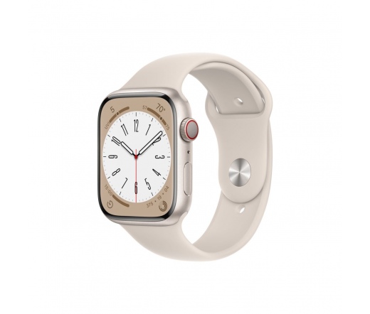 APPLE Watch Series 8 45mm Cellular csillagfény alumíniumtok, csillagfény sportszíj