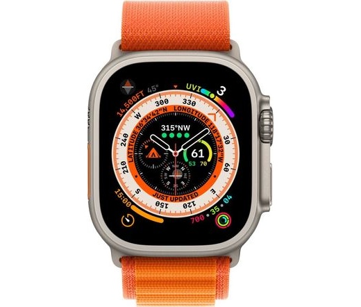 APPLE Watch Ultra 49mm Cellular titántok, narancsszínű Alpesi pánt S