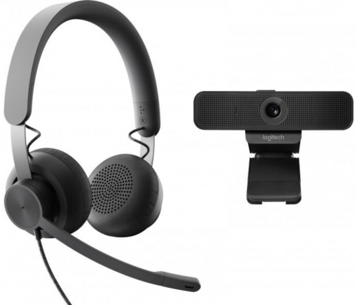 LOGITECH C925e webkamera + UC-kompatibilis Zone vezetékes headset