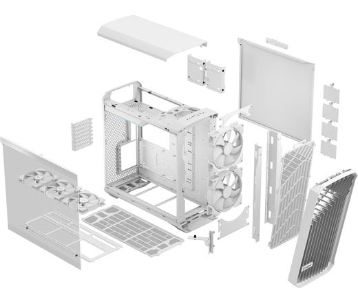 FRACTAL DESIGN Torrent White RGB TG Clear