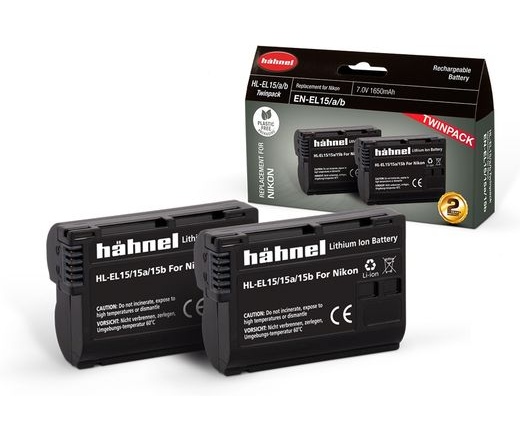 HAHNEL HL-EL15HP/A/B TWIN PACK akkumulátor szett (Nikon EN-EL15 1650 mAh)