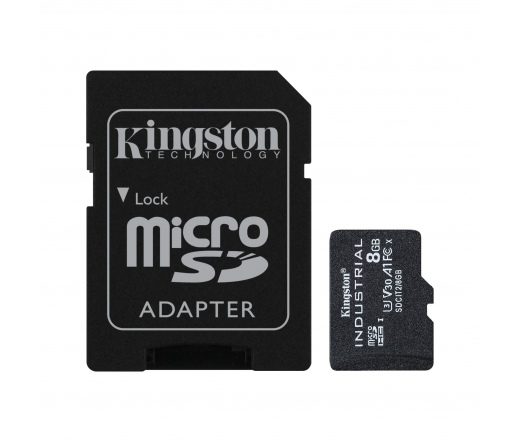 KINGSTON Industrial microSDHC CL10 UHS-I U3 V30 A1 8GB + adapter