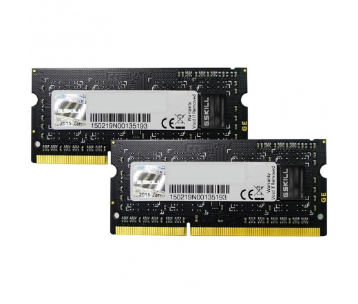 G.SKILL Standard DDR3 SO-DIMM 1600MHz CL9 4GB Kit2 (2x2GB) Black