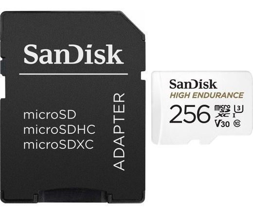 SANDISK microSDXC High Endurance 256GB 100MB/s C10 U3 V30 UHS-I +Adapt.