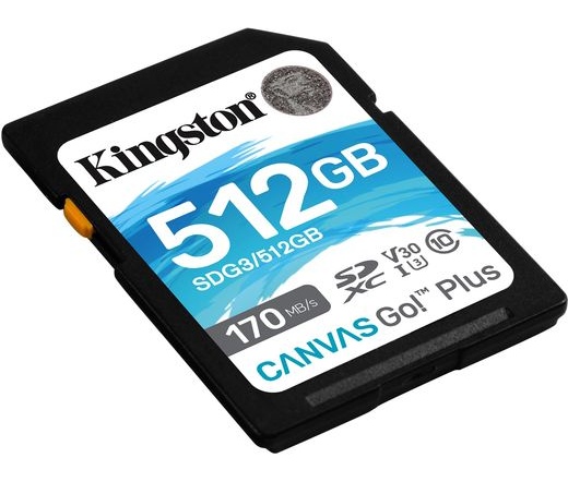 Card SDXC Kingston Canvas Go Plus 512GB 170R C10 UHS-I U3 V30