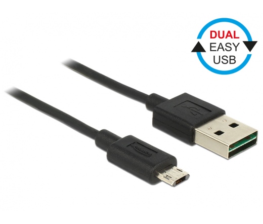 DELOCK EASY-USB 2.0 Type-A male > EASY-USB 2.0 Type Micro-B male black 2 m (83850)