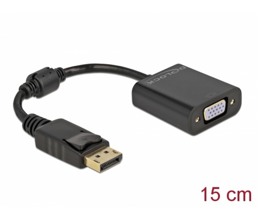 DELOCK DisplayPort 1.2 apa VGA anya fekete