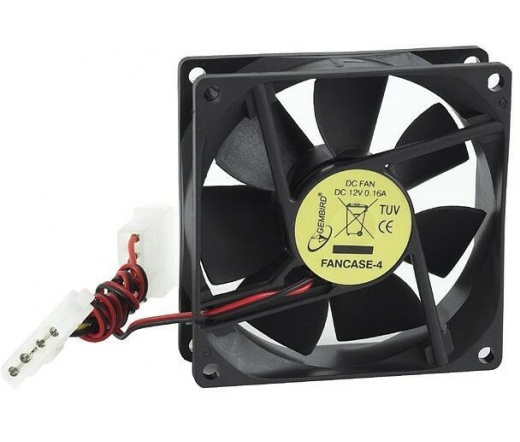 GEMBIRD 80 mm PC case fan, sleeve bearing, 4 pin power connector