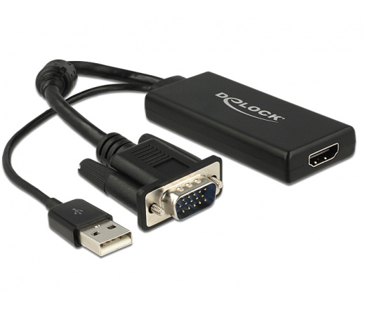 DELOCK Adapter VGA-HDMI adapter audió funkcióval (62668)