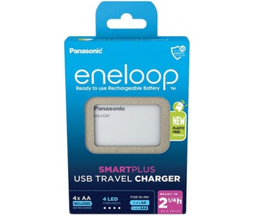 ENELOOP SmartPlus Travel elemtöltő + 4db 2000mAh AA elem