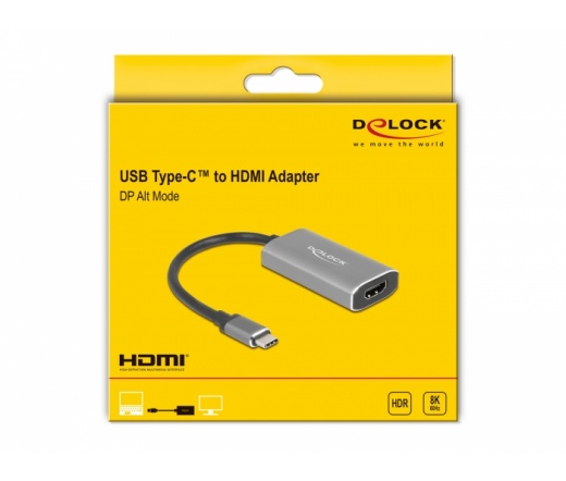 DELOCK USB Type-C (DP Alt Mode) adapter HDMI 8K-hoz HDR funkcióval